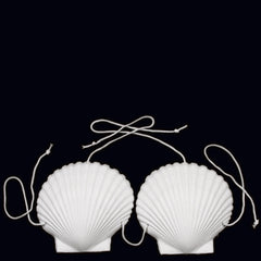 Mermaid White Shell Bra