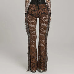 Sheer Fringed Laced Trousers