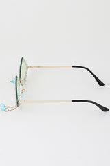 Rhinestone Rain Cloud Drop Sunglasses