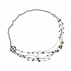 Six Chain Beaded Cross Necklace