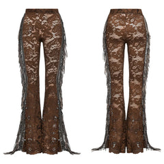 Sheer Fringed Laced Trousers