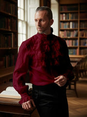 Gothic Men's Flounce Tie Ruffled Shirt