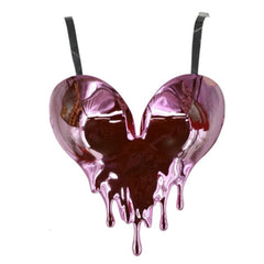 Liquid Chrome Dripping Heart Shaped Top
