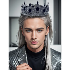 Onyx Studded King Crown