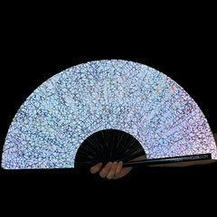 Discoteca Metallic Reflective Hand Fan