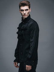 Gothic Men's Flounce Tie Ruffled Shirt