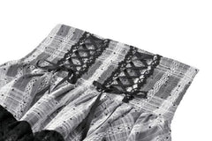 Noir Lolita Black and White High Waisted Tiered Skirt