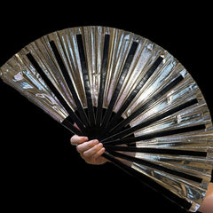 Onyx Black Metallic Hand Fan