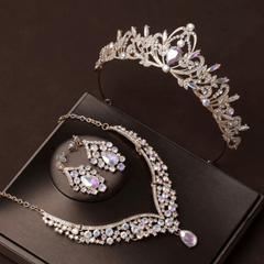 Iridescent Princess Set with Tiara, Necklace and Earrings