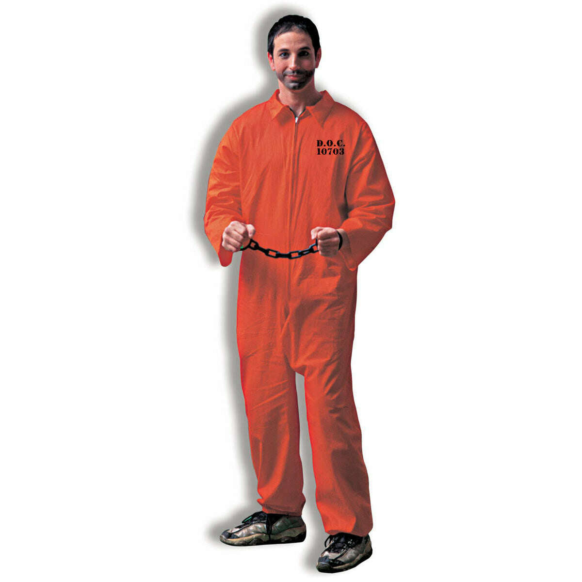 Jailbird Mock Prison Jumpsuit Adult Costume