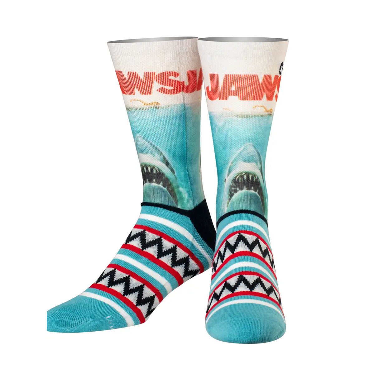 Jaws Logo Pattern Crew Length Socks