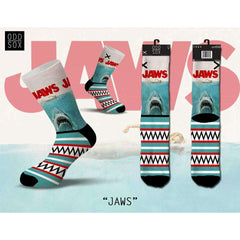 Jaws Logo Pattern Crew Length Socks