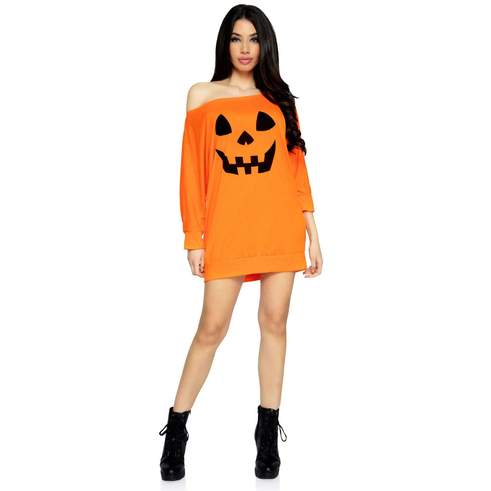 orange pumpkin dress Bountiful Pumpkin Print Virginia Dress