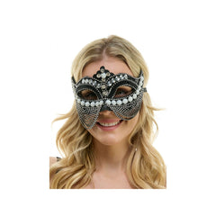 Jeweled Venetian Beaded Curtain Mask