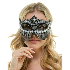 Jeweled Venetian Beaded Curtain Mask