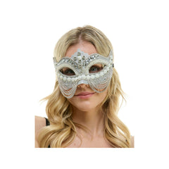 Jeweled Venetian Beaded Curtain Mask