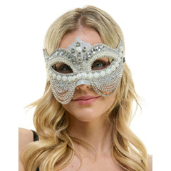 Jeweled Venetian Beaded Curtain Mask