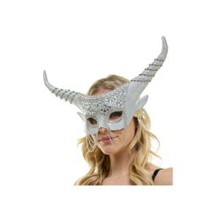 Jeweled Venetian Mask w/ Long Horns