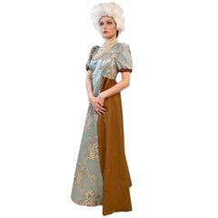Regency Blue and Brown Women's Dress Adult Costume