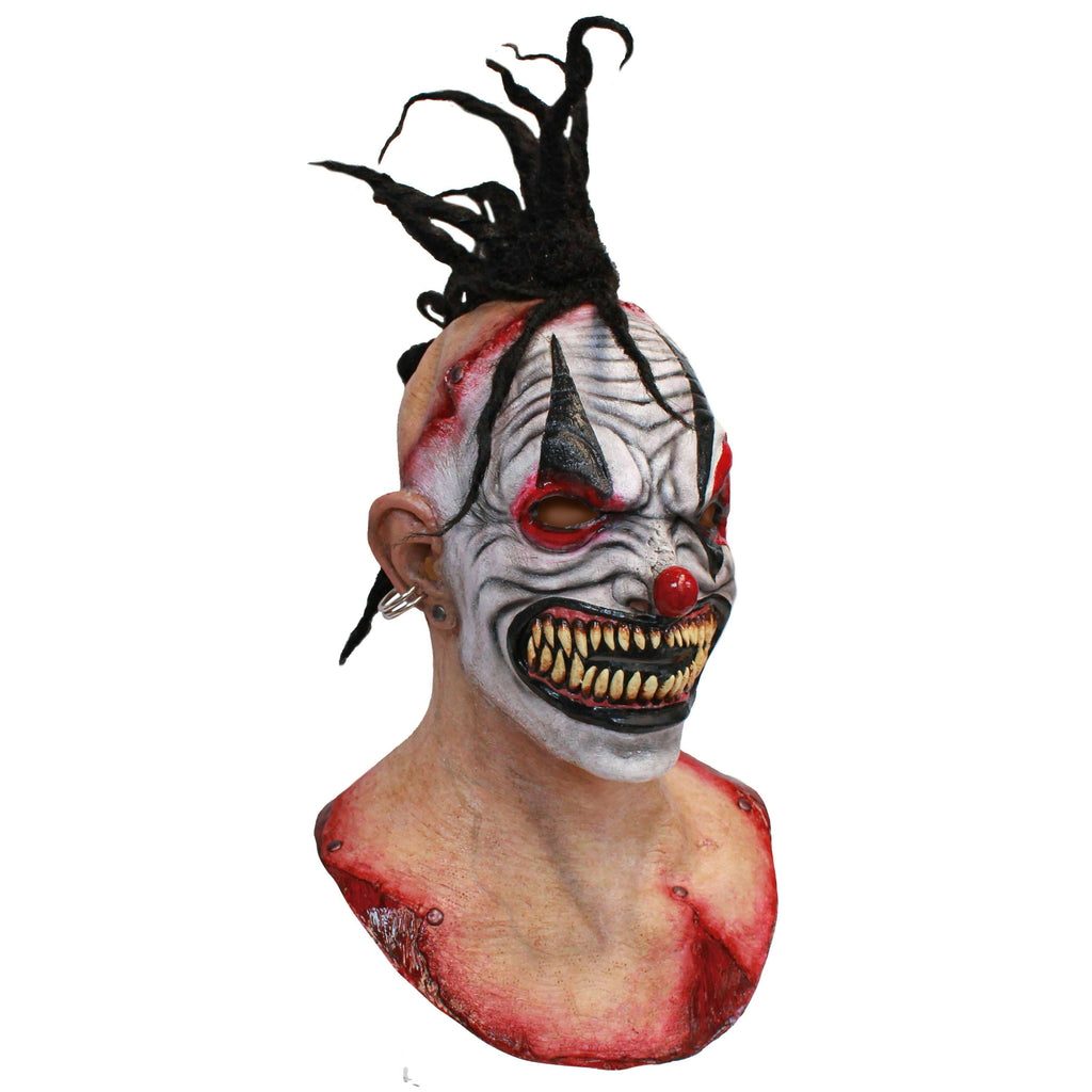 crazy clown icon helmet Kill The Clowns Punk Clown Deluxe Latex Mask & Full Cowl – AbracadabraNYC