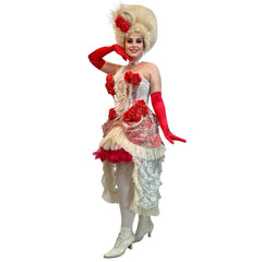 Premiere Colonial Ballroom Red Flower Dress Adult Costume