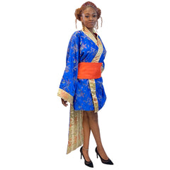Exclusive Blue Japanese Short Kimono Princess Adult Costume