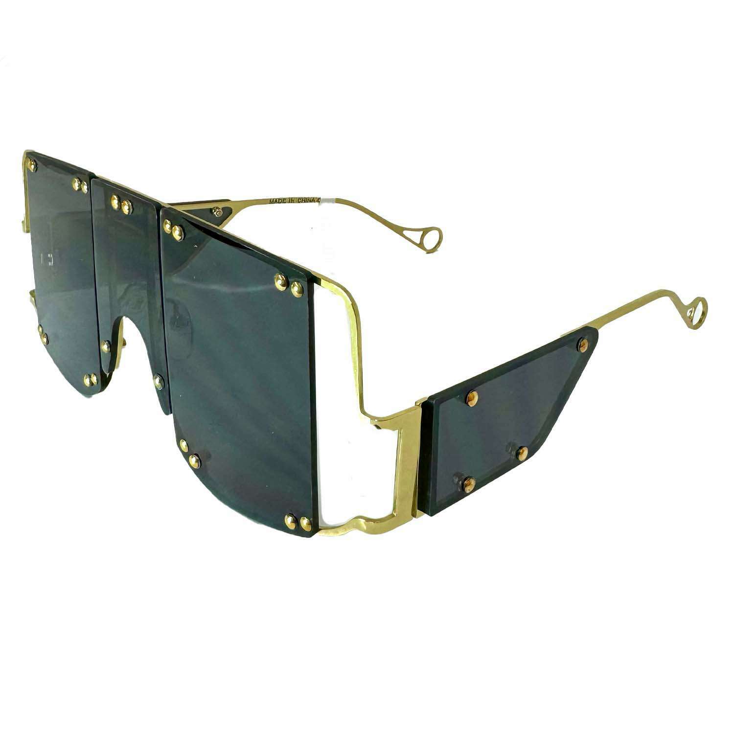 Large Funky Sunglasses w/ Gold Metal Arms