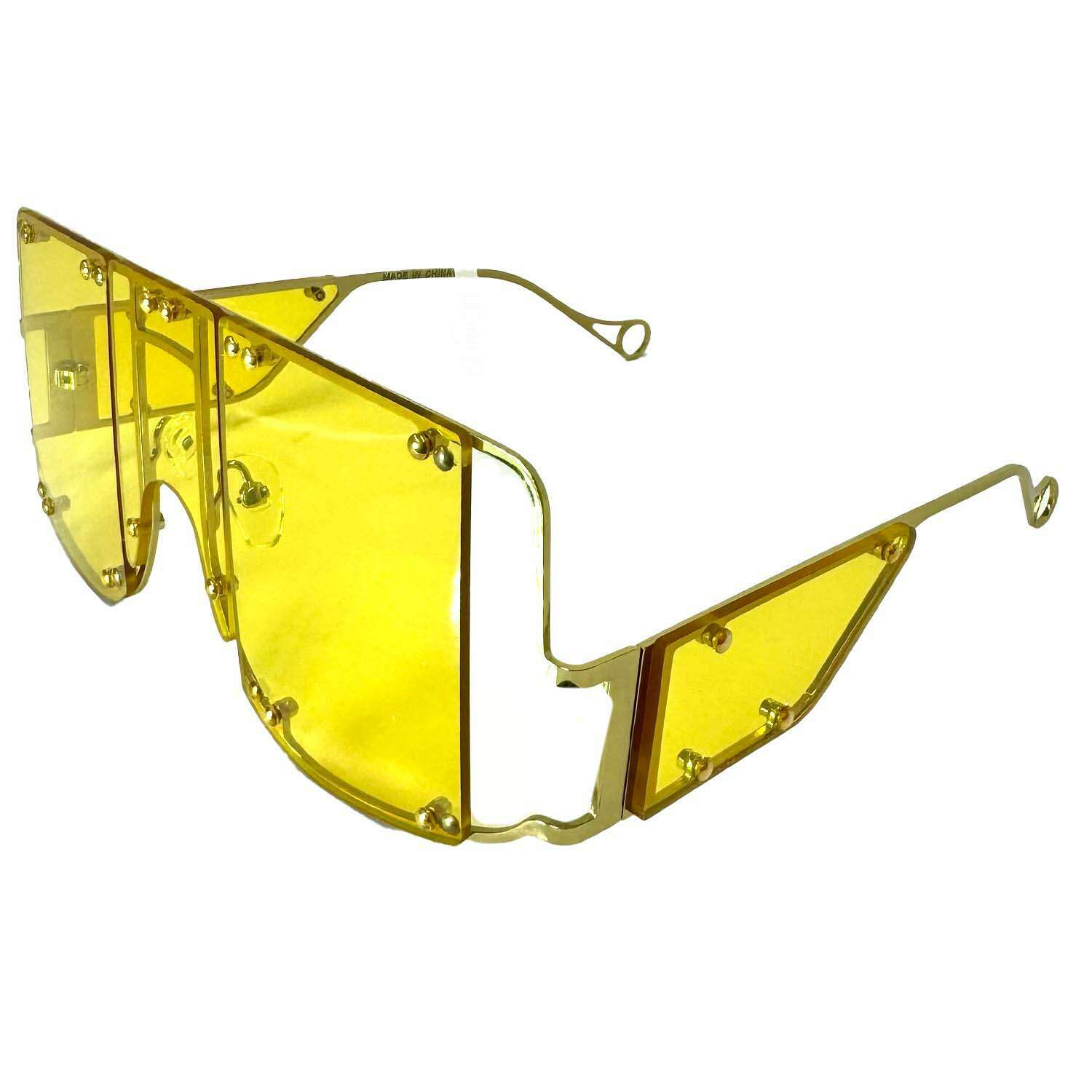 Large Funky Sunglasses w/ Gold Metal Arms