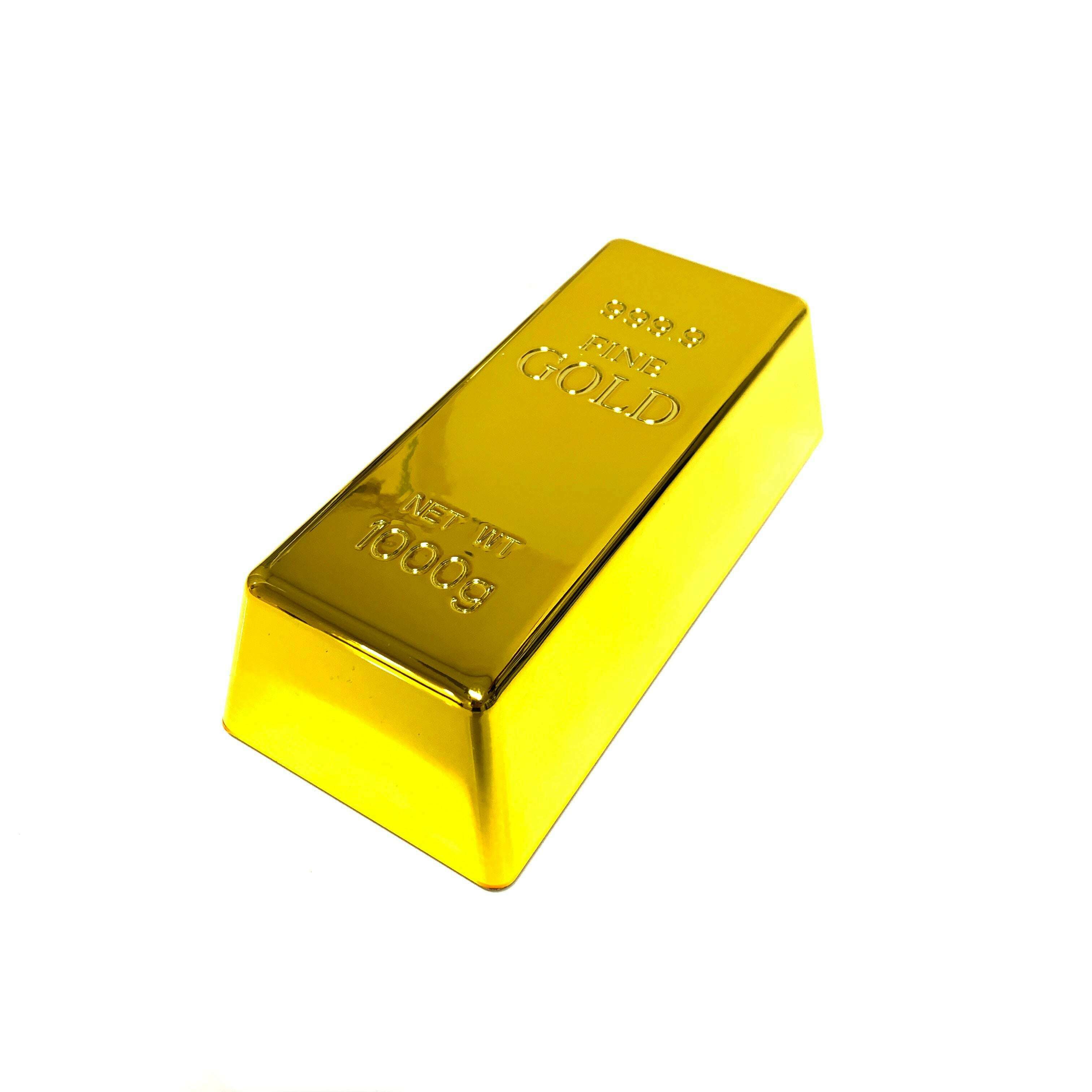 Large Gold Bar Plastic Replica - Weighted Filled Prop