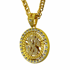 Large Gold Dollar Sign Curb Chain