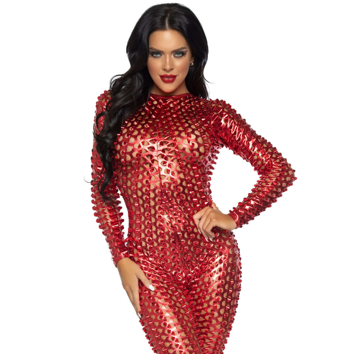 Laser Cut Metallic Catsuit