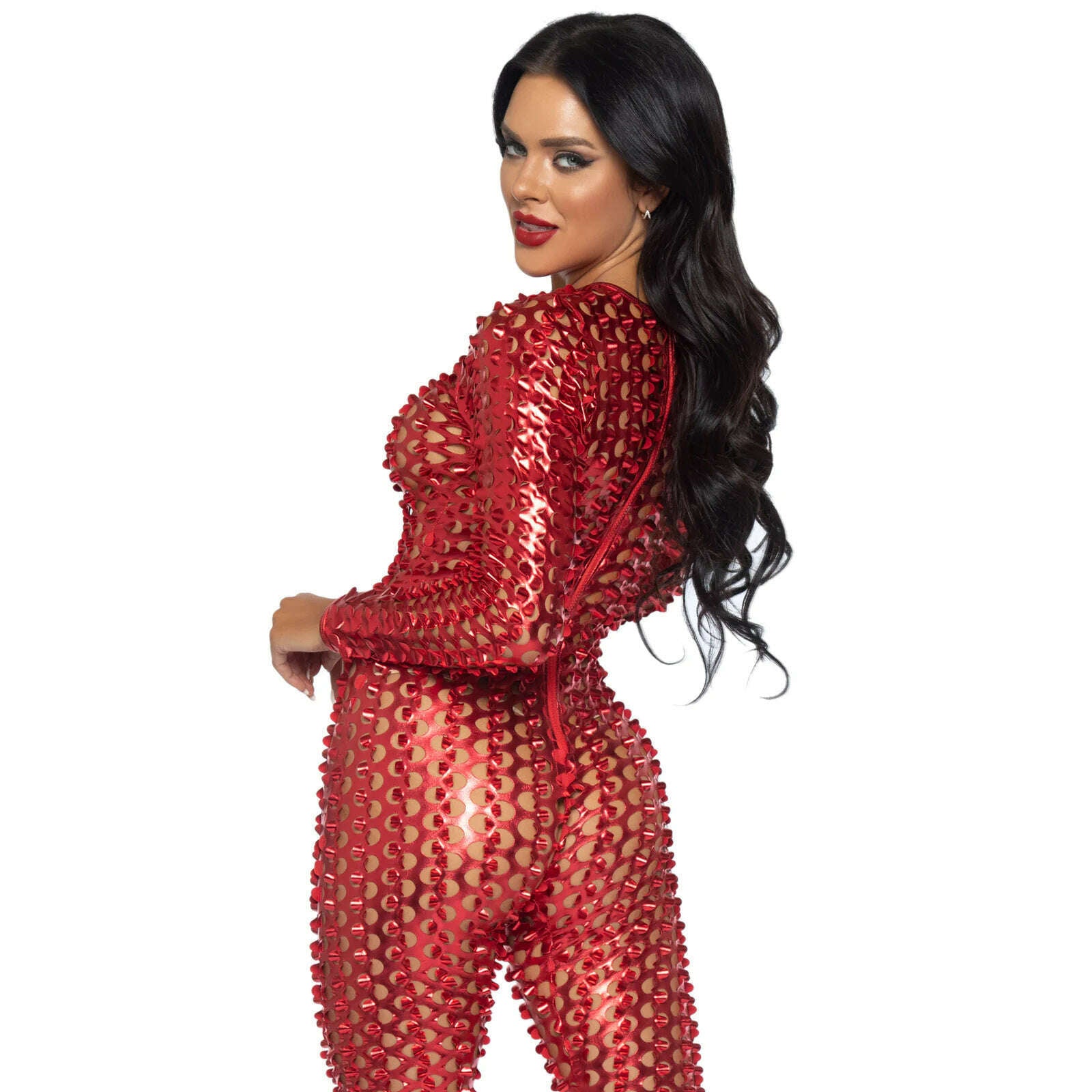 Laser Cut Metallic Catsuit