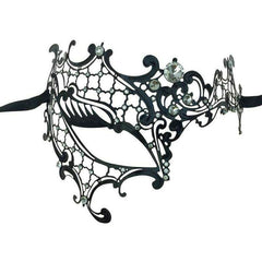 Laser Cut Right Eye Mask with Clear Crystals