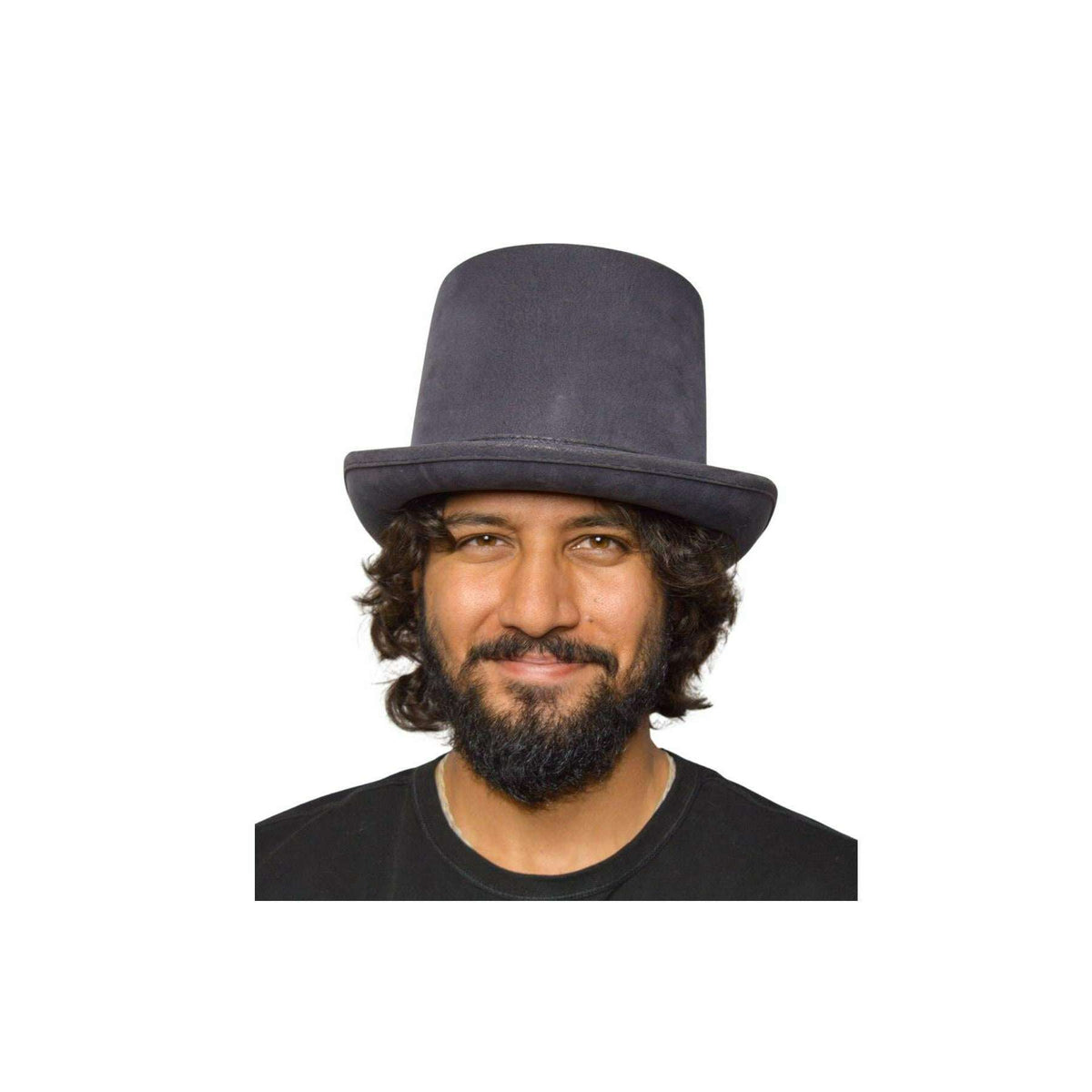 Leatherlike Grey Top Hat