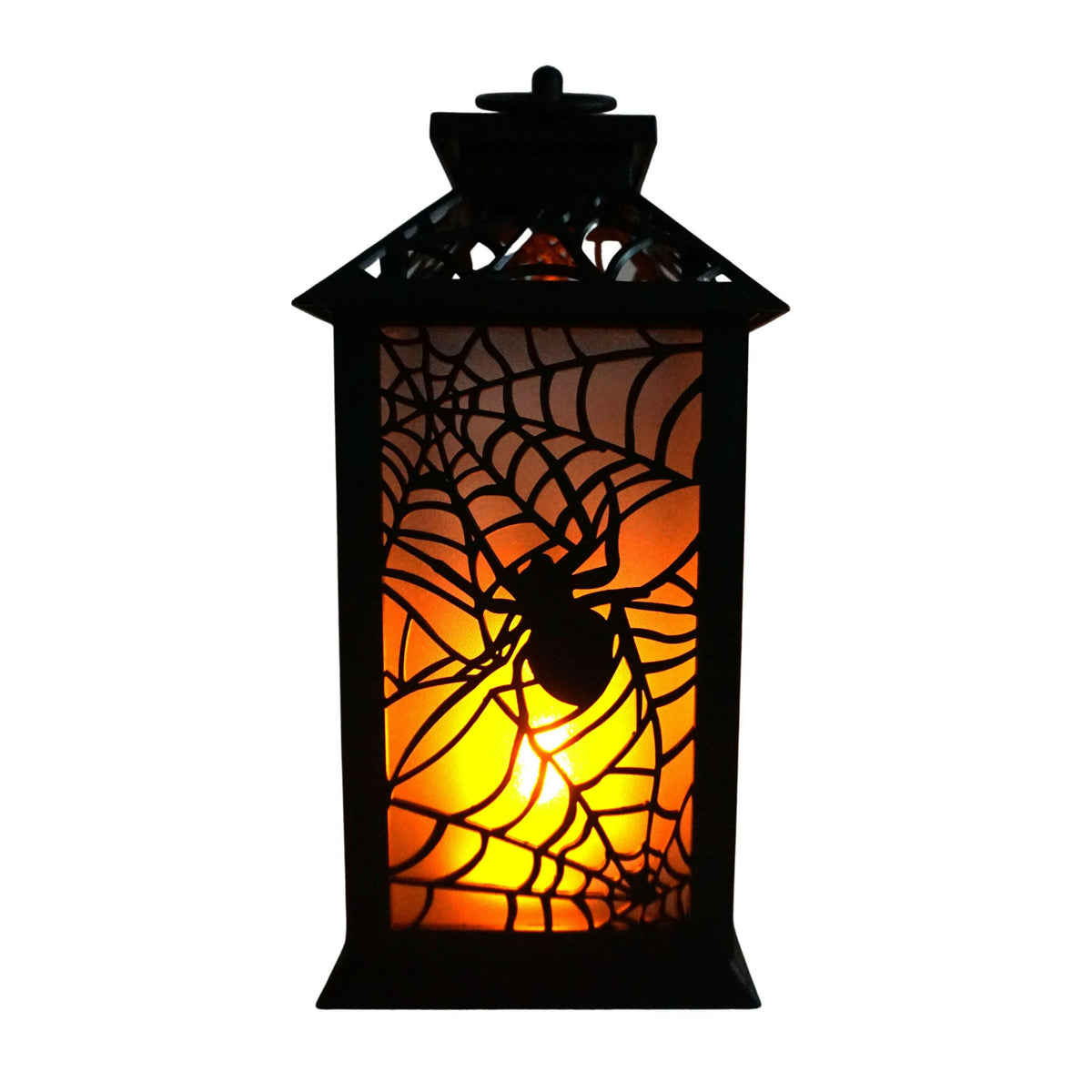 LED Candlelight Plastic Spiderweb Lantern