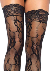Romantic Rose Lace Thigh High Stockings