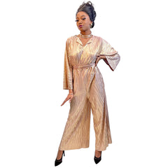 1970s Pink and Gold Disco Jumpsuit Women's Adult Costume