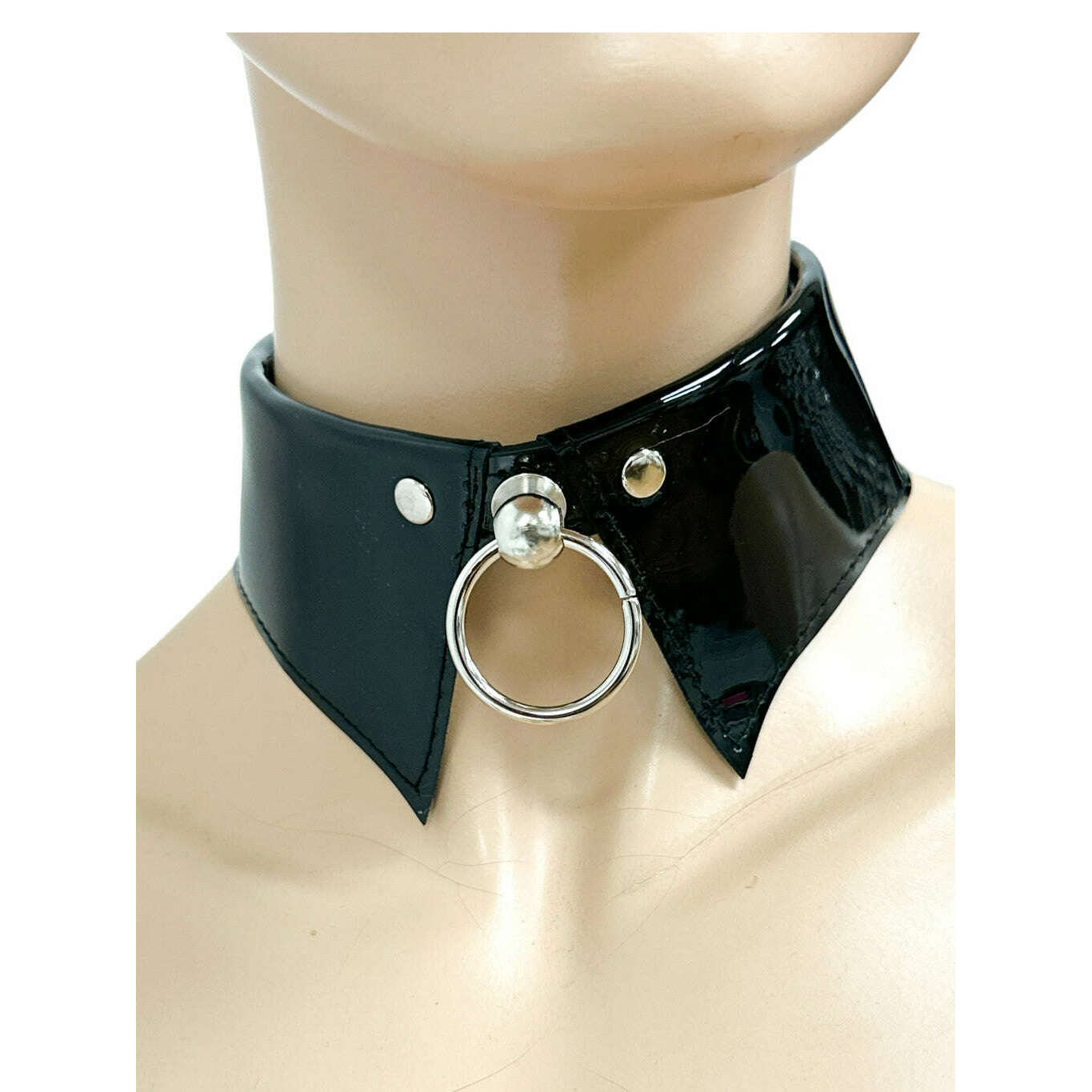 Lollirot Patent Collar Knocker Ring Choker