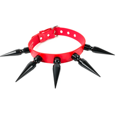 Long Black Spikes Choker