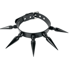 Long Black Spikes Choker