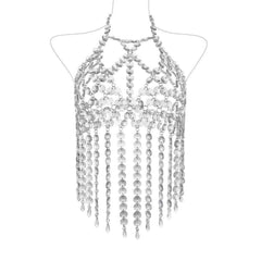 Luxury Crystal Stone Chain Halter Top