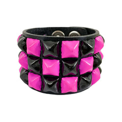 Mall Rat Triple Studded Leather Snap Bracelet