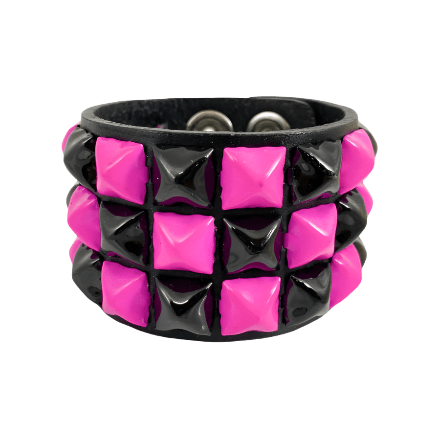 Mall Rat Triple Studded Leather Snap Bracelet