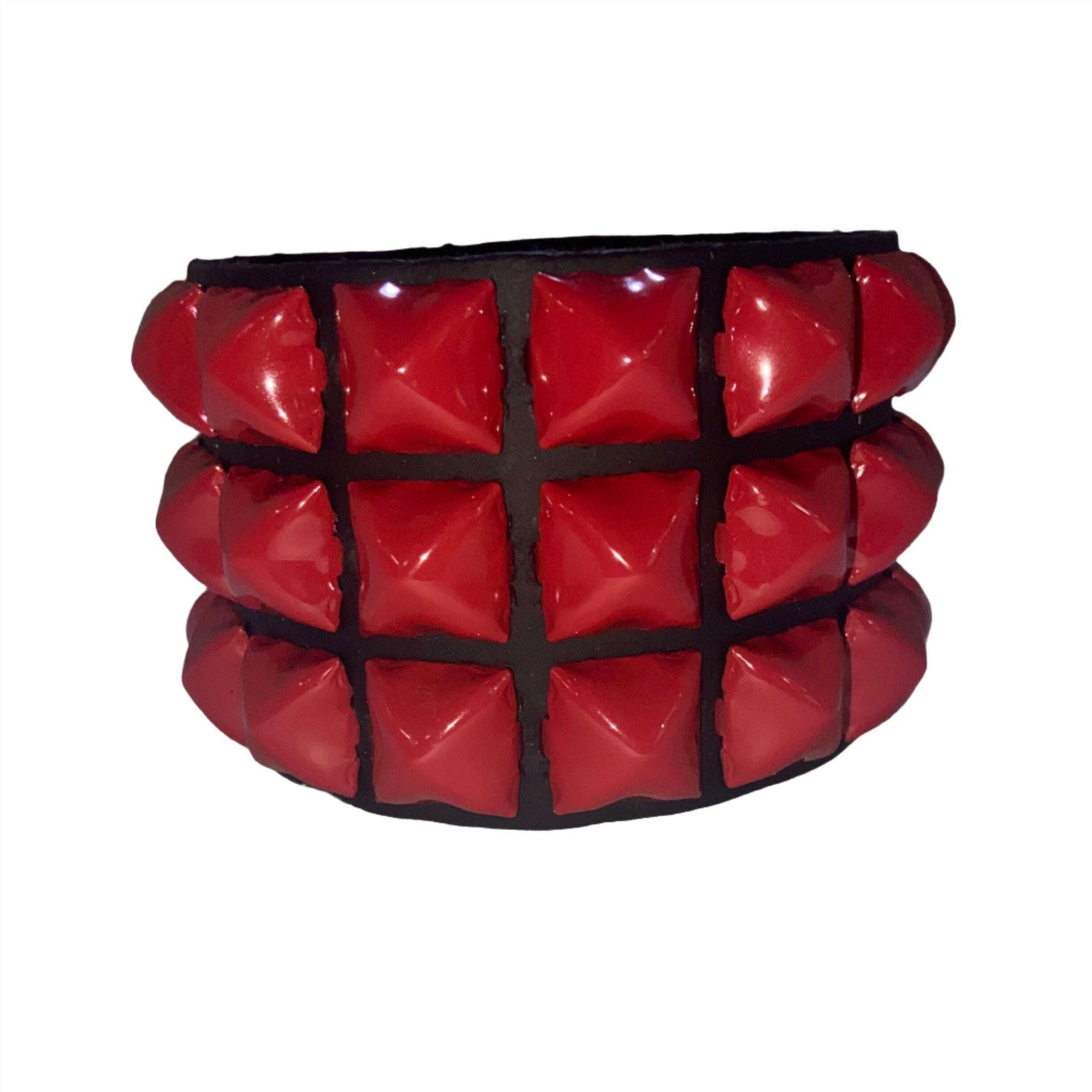 Mall Rat Triple Studded Leather Snap Bracelet