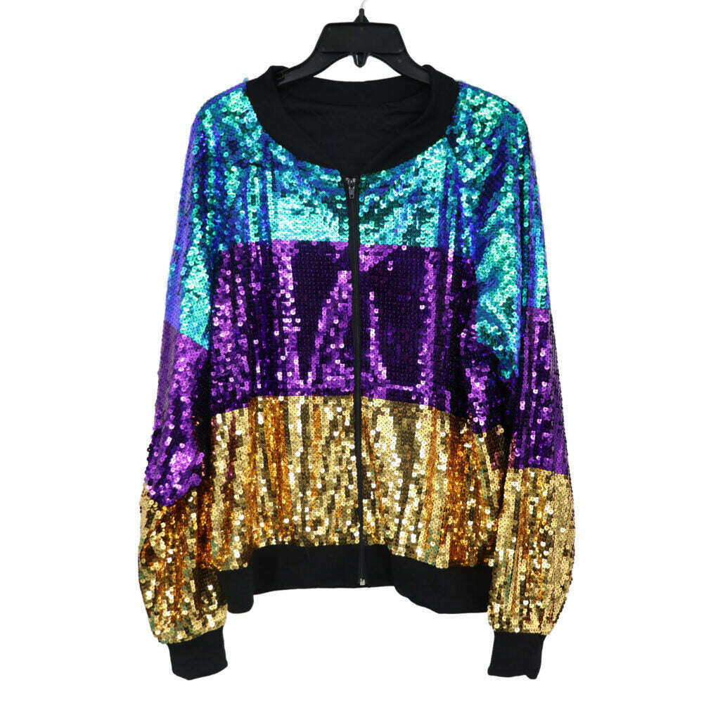 Mardi Gras Horizontal Striped Sequin Jacket