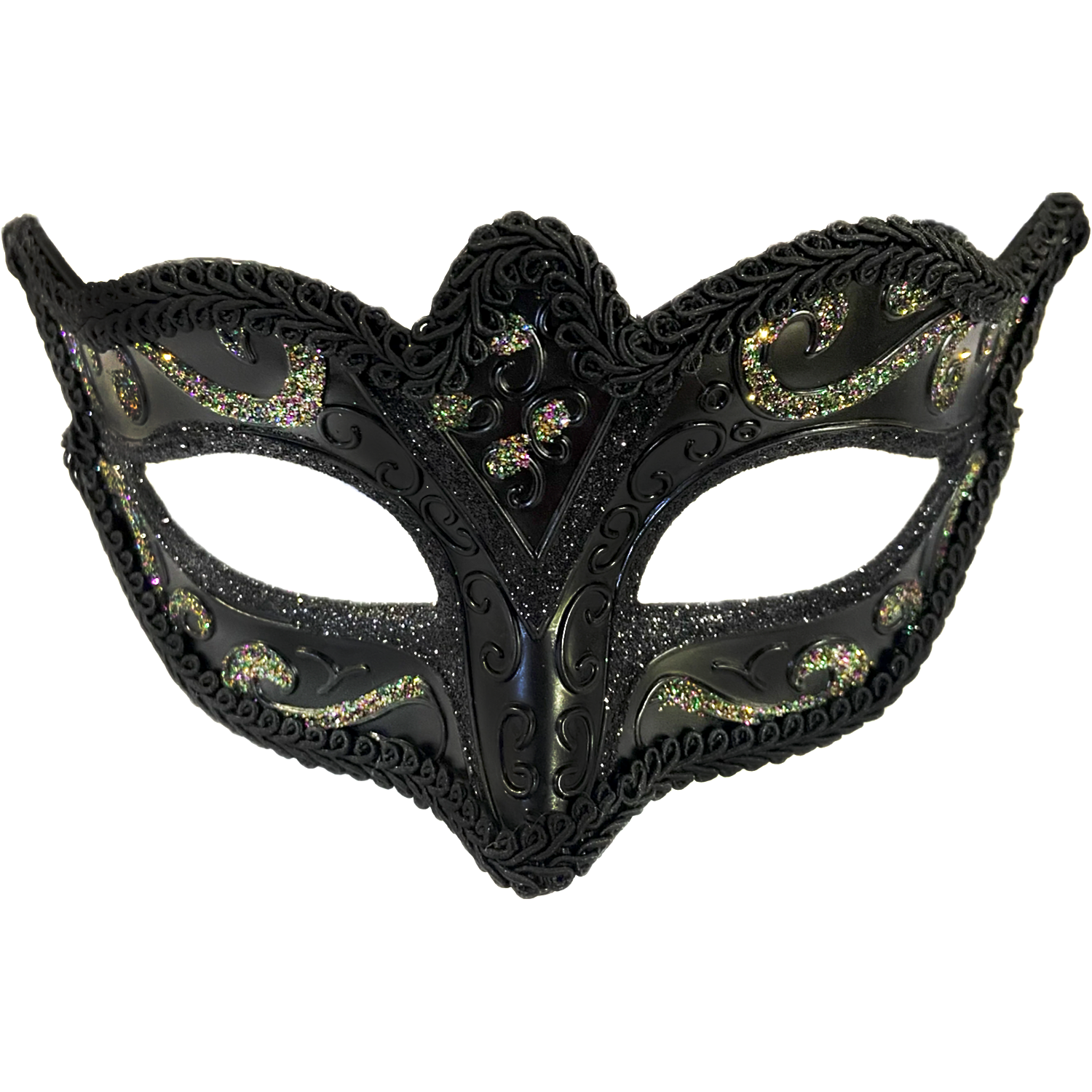 Juliet Black Glitter Masquerade Mask