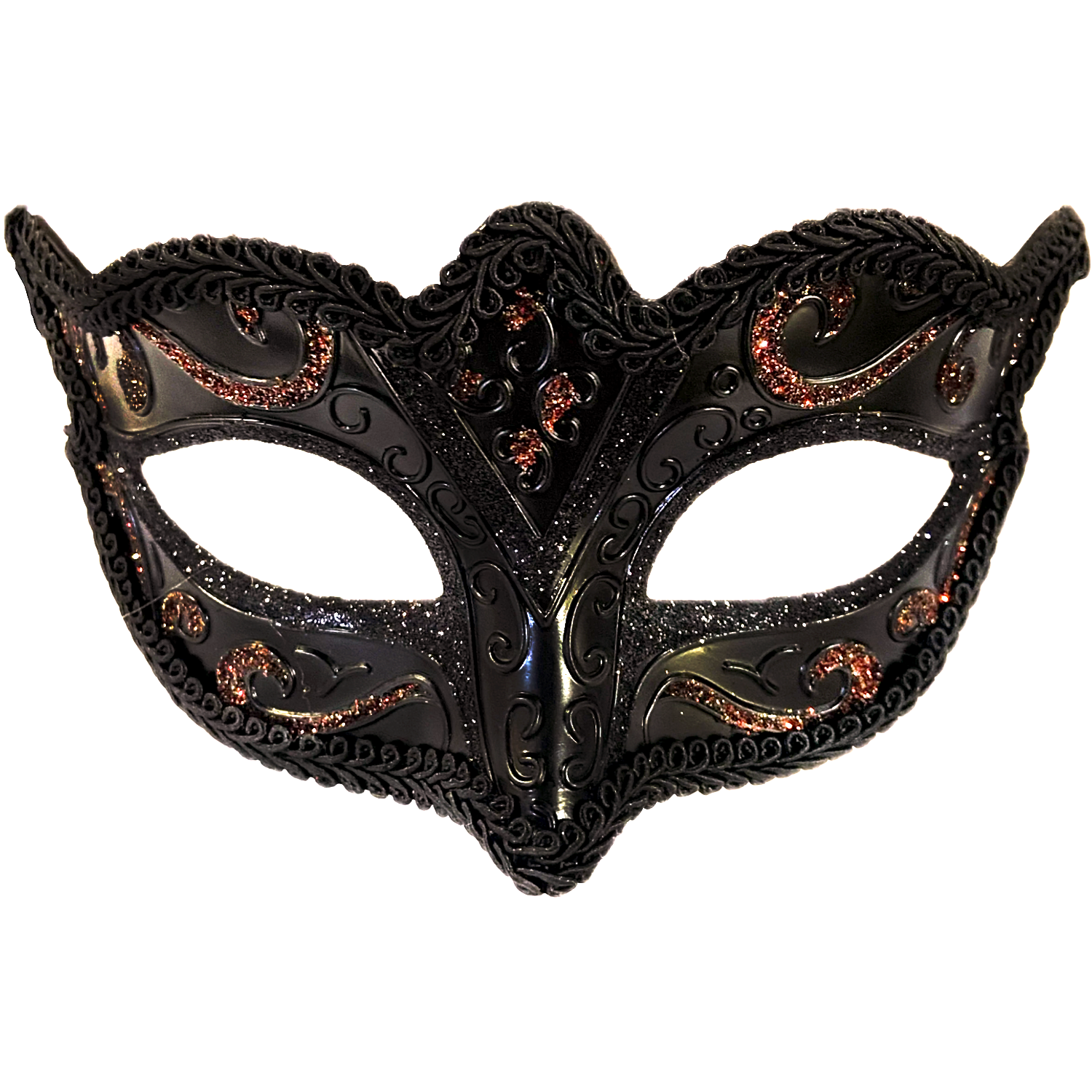 Juliet Black Glitter Masquerade Mask