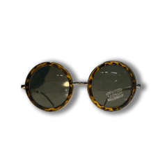 Metal Banded Round Shield Sunglasses