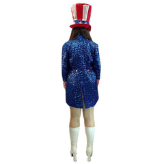 Miss Uncle Sam Sequined 4th Of July Adult Costume