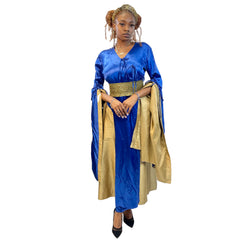 Medieval Royal Blue & Gold Queen Women's Costume